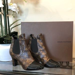 Louis Vuitton Brown Monogram Revival Ankle Boots